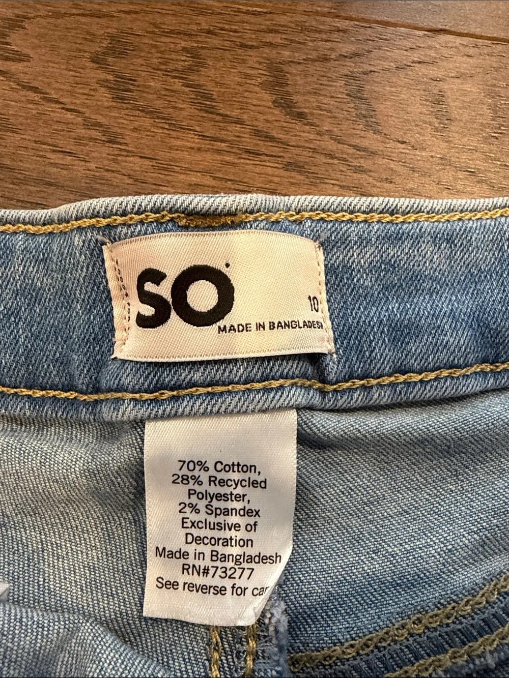 SO Girls Light Blue Denim Jeans Size 10 - C46-001